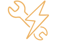 Icône clé et éclair – Service de dépannage rapide pour piscines