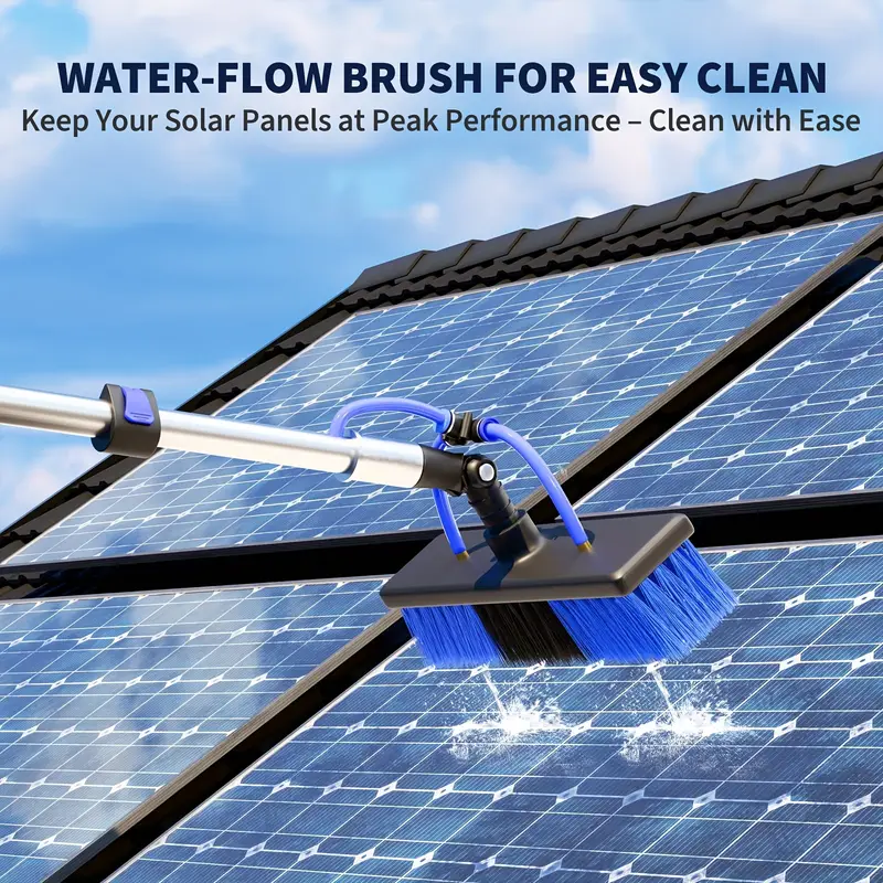 Brosse télescopique "Solar Panel Cleaner" avec prise d'eau, 460cm