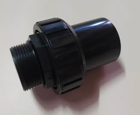 [E89280102B] Raccord union Ocean PVC gris femelle à coller / mâle à vis D63-2"