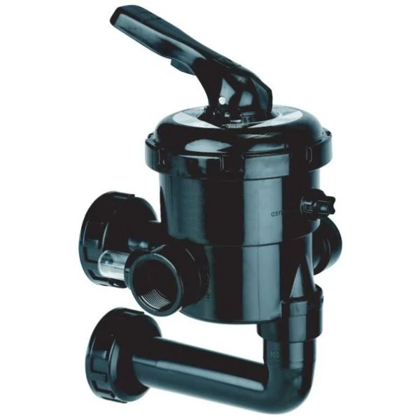 Vanne 6 voies - noire side 1"1/2 Classic Plus avec liaisons entraxe 125 mm