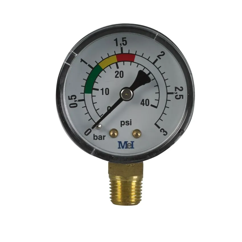 Manomètre Sec Pour filtre de piscine raccord vertical 1/4"