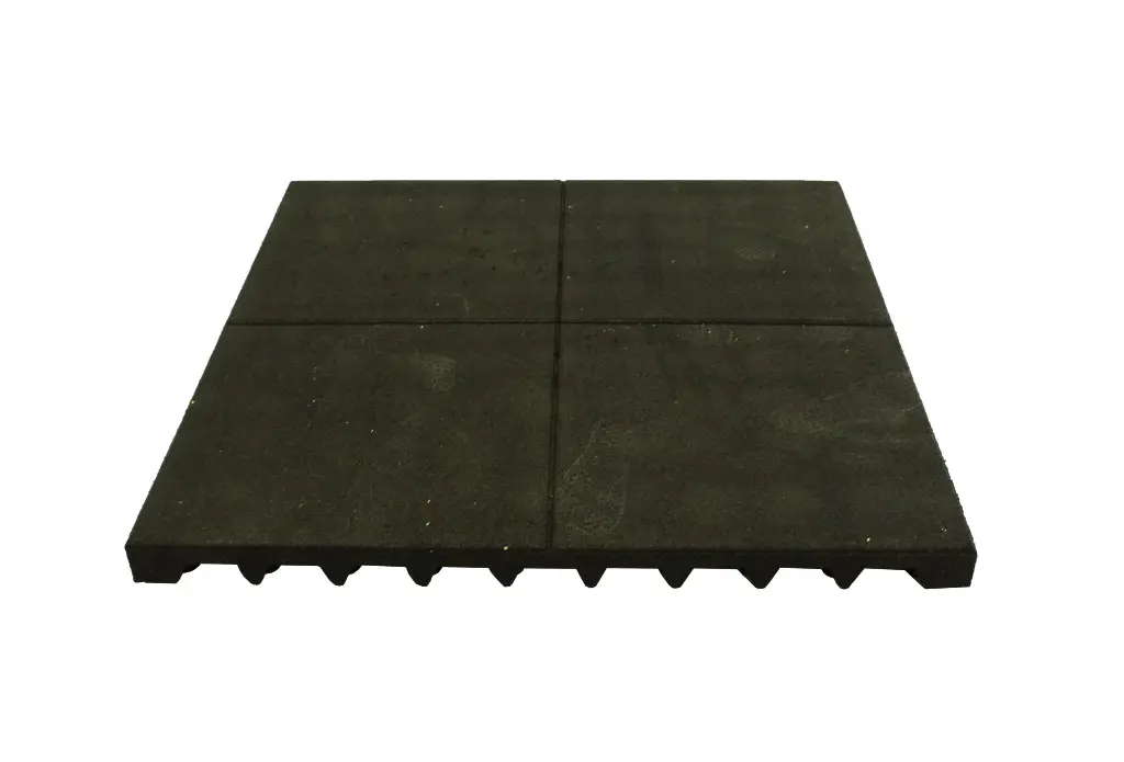 Socle dalle caoutchouc noir 75 mm 100X100 cm. 