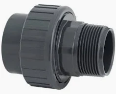 Raccord union 3 pièces 50 à coller - 1 1/2" mâle à visser