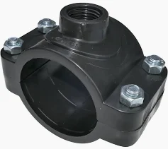 Collier de prise en charge pour tuyau en 63 avec pas de vis 1/2'' femelle. 